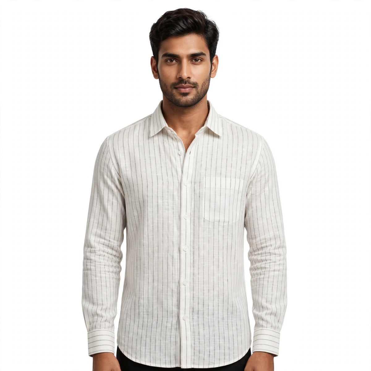 Linen Stripe Cotton Shirt