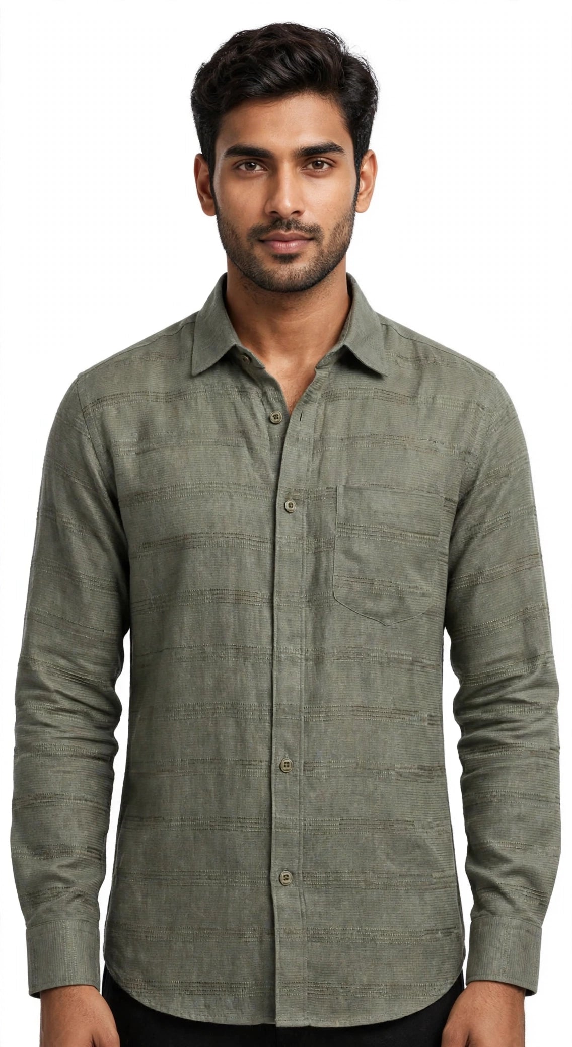 Rust Textured Casual Shirt