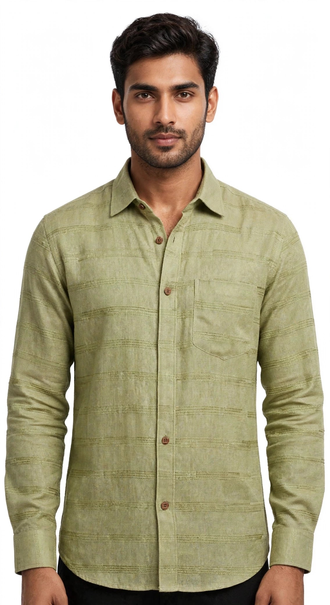 Rust Textured Casual Shirt