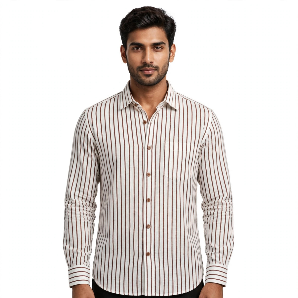 Linen Stripe Cotton Shirt