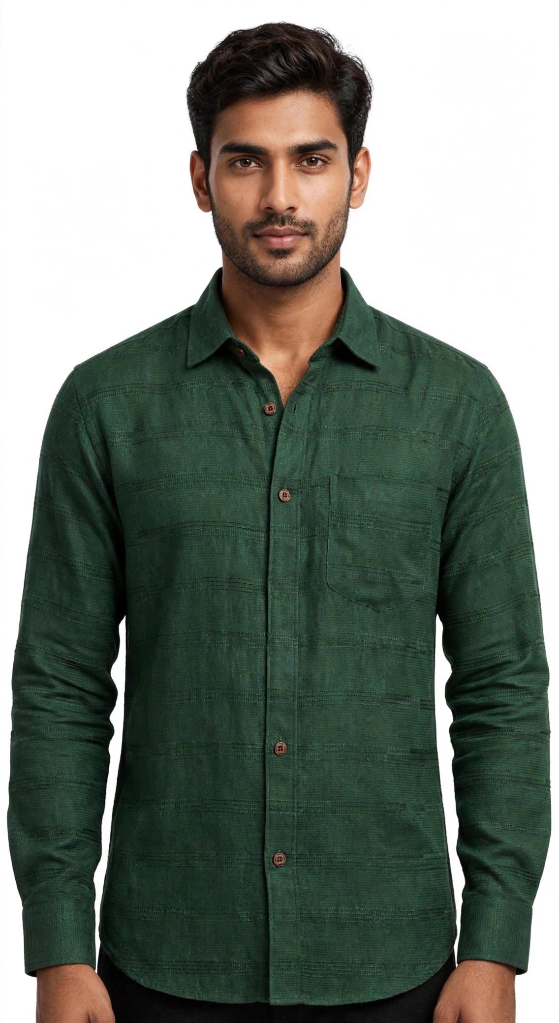 Rust Textured Casual Shirt