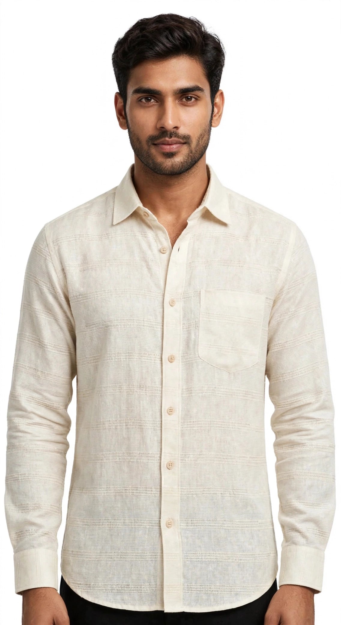 Rust Textured Casual Shirt