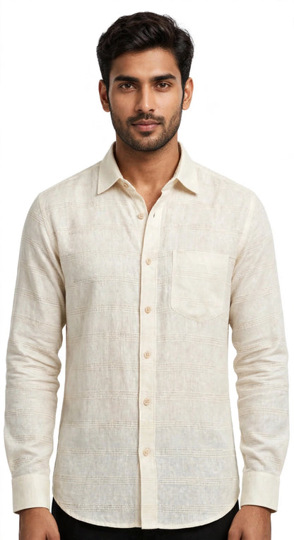 Rust Textured Casual Shirt