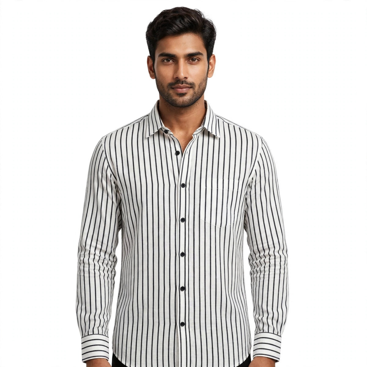 Linen Stripe Cotton Shirt