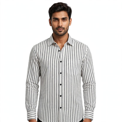 Linen Stripe Cotton Shirt