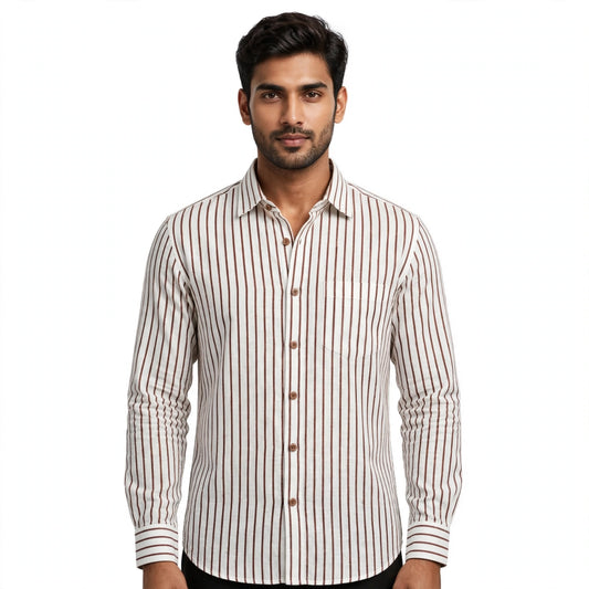 Linen Stripe Cotton Shirt